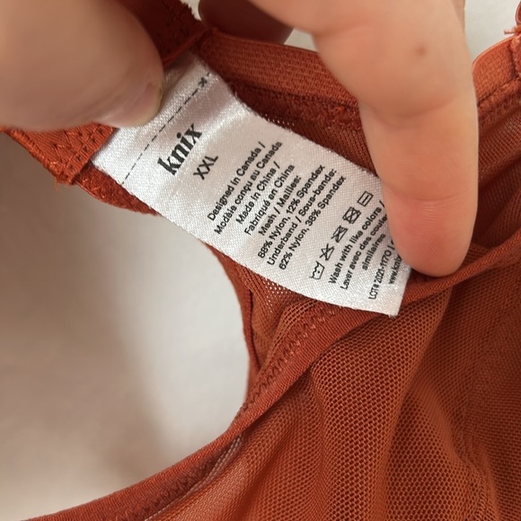 Knix v Ashley Graham mesh Deep V Bra size XXL 40B 40C orange rust - Picture 4 of 7